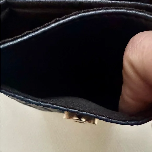 Navy Woven Vegan Leather Crossbody or Wristlet Bag (2 Straps) - Picture 9 of 11